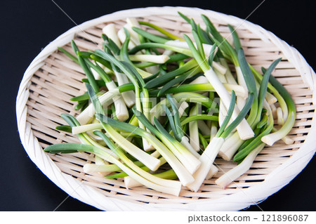 Chives in a colander 121896087