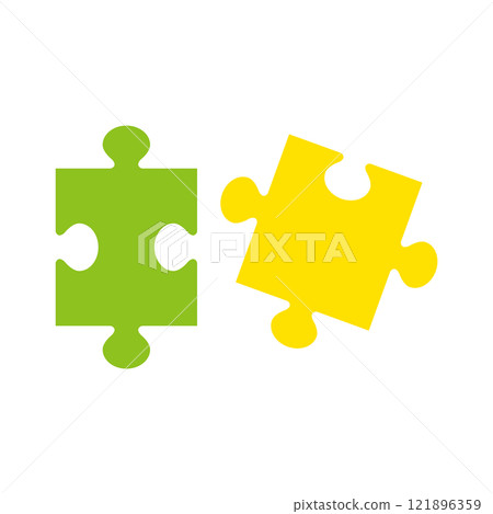 Simple jigsaw puzzle illustration 121896359