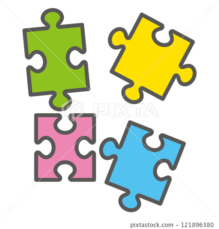 Simple jigsaw puzzle illustration 121896380