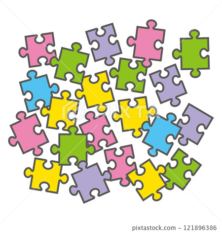 簡單的拼圖遊戲插圖 121896386