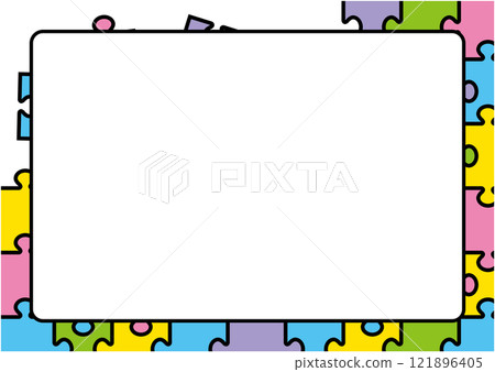 Simple jigsaw puzzle illustration Simple jigsaw puzzle illustration 121896405