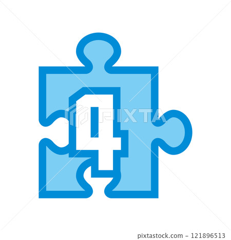 Illustration of jigsaw puzzle numbers icon Illustration of jigsaw puzzle numbers icon 121896513