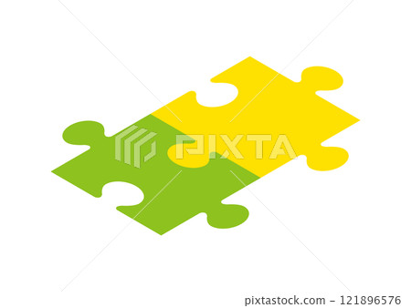 A simple jigsaw puzzle seen from above A simple jigsaw puzzle seen from above 121896576
