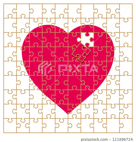 受情人節和聖誕節啟發的簡單拼圖插圖 121896724