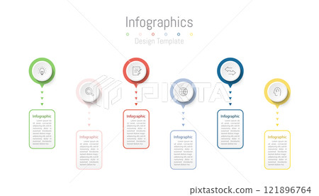 Infographic 6 options design elements for your business data. Vector Illustration. Infographic 6 options design elements for your business data. Vector Illustration. 121896764