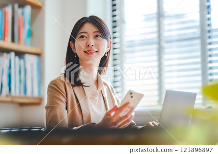 Portrait of a woman taken indoors Portrait of a woman taken indoors 121896897
