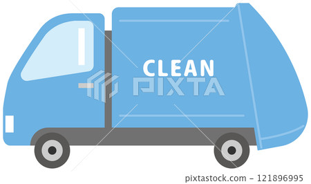 Illustration of garbage truck 121896995