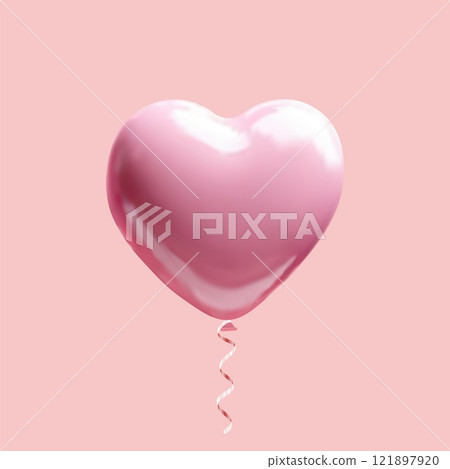 Pink Heart Balloon for Romantic Greeting Cards, Wedding Invitations, and Valentine's Day Designs. Pink Heart Balloon for Romantic Greeting Cards, Wedding Invitations, and Valentine's Day Designs. 121897920