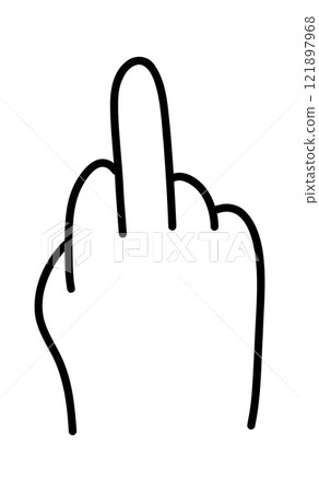 Hand-Drawn Middle Finger Gesture. Edgy Vector Illustration for Humorous or Bold Graphic Design Projects Hand-Drawn Middle Finger Gesture. Edgy Vector Illustration for Humorous or Bold Graphic Design Projects 121897968