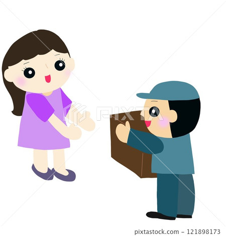 The person receiving/delivering the parcel The person receiving/delivering the parcel 121898173