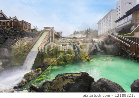 Yubatake of Kusatsu hot spring 121898215