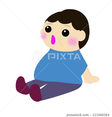 Man full after meal Man full after meal 121898364