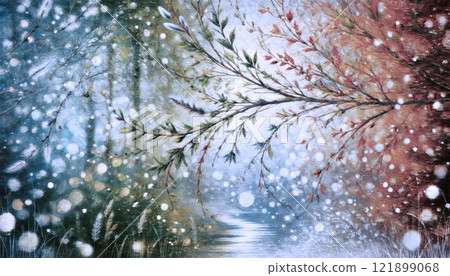 Crossroads of the Four Seasons: Fantastic Landscape Illustrations of Winter and Spring 121899068