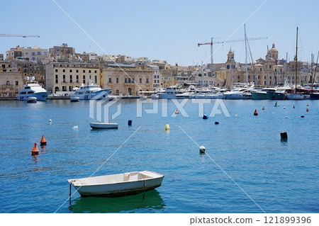 Haven in Birgu city seen from Senglea in Malta Haven in Birgu city seen from Senglea in Malta 121899396
