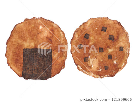 用墨畫的海苔米果 121899666