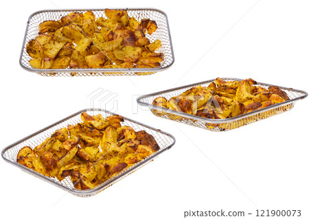 fried potatoes isolated fried potatoes isolated 121900073