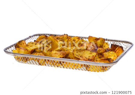 fried potatoes isolated fried potatoes isolated 121900075