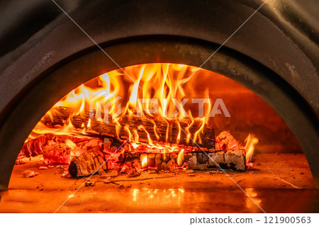 Fire burning in the kiln Fire burning in the kiln 121900563