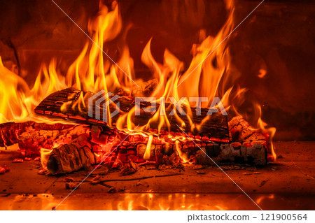 Fire burning in the kiln Fire burning in the kiln 121900564