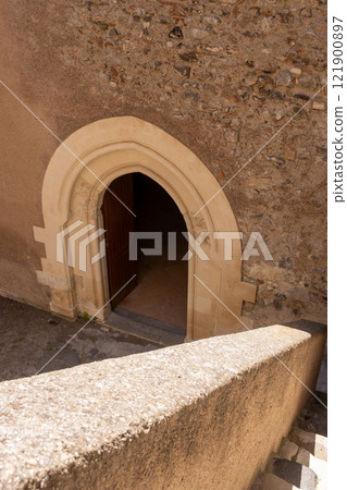 Details of architecture of Castello di MIlazzo, Sicily, Italy 121900897