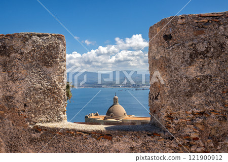 Details of architecture of Castello di MIlazzo, Sicily, Italy Details of architecture of Castello di MIlazzo, Sicily, Italy 121900912