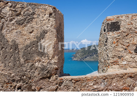 Details of architecture of Castello di MIlazzo, Sicily, Italy 121900950