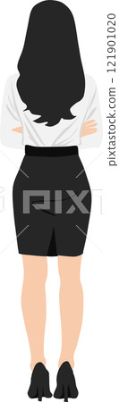Illustration of a businesswoman with her arms crossed Illustration of a businesswoman with her arms crossed 121901020
