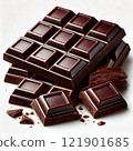 A rich bite: delicious dark chocolate 121901685