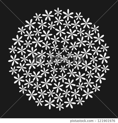 Abstract flowers Circular decorative background texture Light on dark backdrop. Cards Wallpaper idea Abstract flowers Circular decorative background texture Light on dark backdrop. Cards Wallpaper idea 121901976