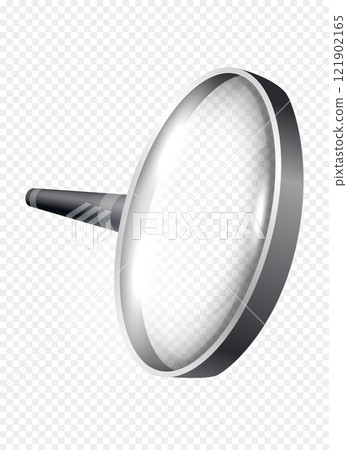 Magnifiying glass. Loupe for investigations and researching. Zoom equipment on copy space. Realistic isometric vector isolated on transparent background Magnifiying glass. Loupe for investigations and researching. Zoom equipment on copy space. Realistic isometric vector isolated on transparent background 121902165