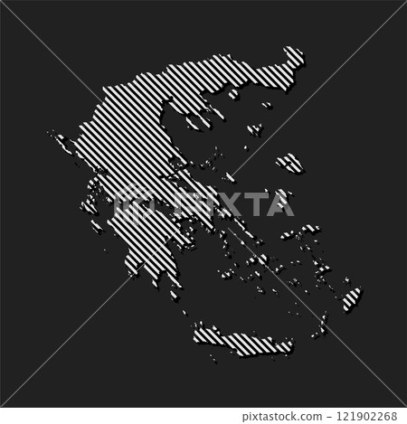 Abstract map Greece, parallel grey lines Abstract map Greece, parallel grey lines 121902268