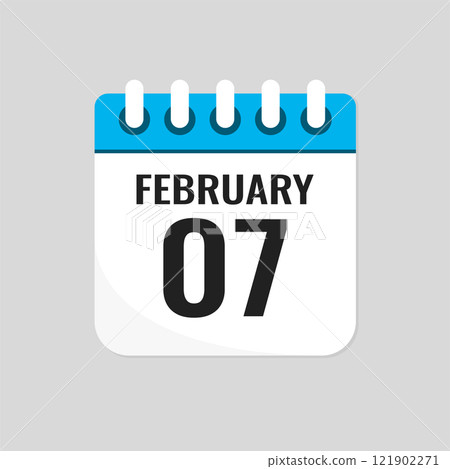 Icon page calendar day - 7 February Icon page calendar day - 7 February 121902271