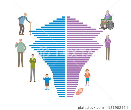 Population pyramid illustration 121902554