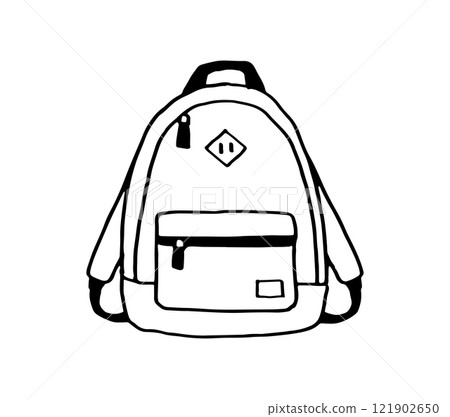 Hand-drawn illustration_Backpack_Line drawing 121902650