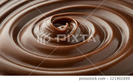 Swirling melted chocolate creates delicious texture, showcasing richness and decadence of chocolate. Swirling melted chocolate creates delicious texture, showcasing richness and decadence of chocolate. 121902899