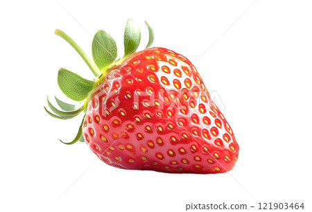 大而多汁的鮮紅草莓，透明背景 121903464