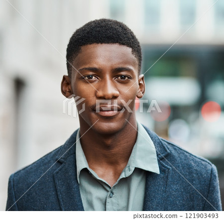 Portrait of a serious business man standing with a vision for innovation in the city alone. Male entrepreneur or worker on a mission and ambition for success, cool guy over copy space. Portrait of a serious business man standing with a vision for innovation in the city alone. Male entrepreneur or worker on a mission and ambition for success, cool guy over copy space. 121903493