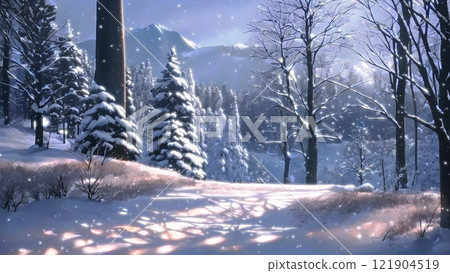 下雪的早晨圖 121904519