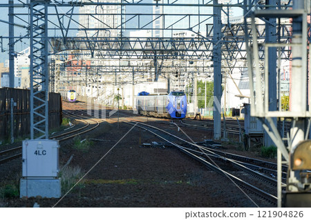 The Okhotsk and Hokuto express trains depart from Sapporo Station. The Okhotsk and Hokuto express trains depart from Sapporo Station. 121904826