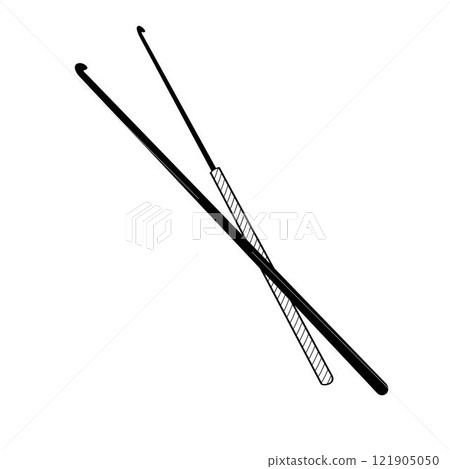 two crochet hook on white background 121905050