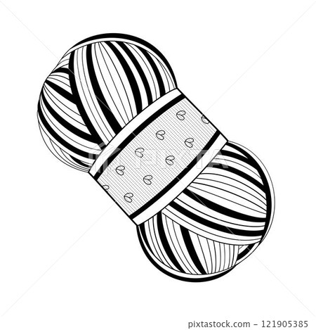 Skein of thread. Ball wool or soft cotton fiber 121905385