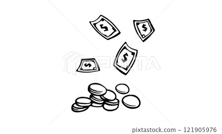 One line money wallet. Online market trade concept. Hand drawn sketch continuous line. E-commerce finance banking profit system icon vector illustration One line money wallet. Online market trade concept. Hand drawn sketch continuous line. E-commerce finance banking profit system icon vector illustration 121905976