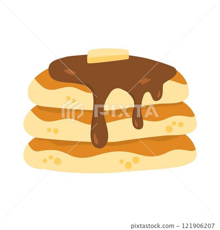 Delicious hand-drawn pancakes breakfast Delicious hand-drawn pancakes breakfast 121906207