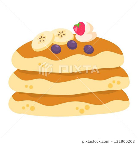 dessert breakfast hand drawn 121906208