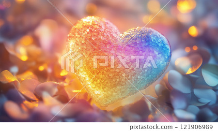 Rainbow-colored glass heart Rainbow-colored glass heart 121906989