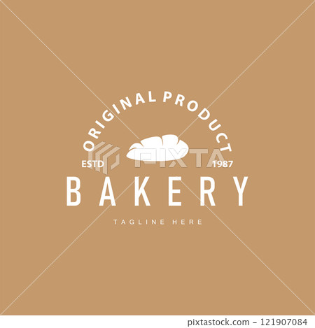 delicious bakery food design bread logo with simple vintage concept illustration template symbol 121907084