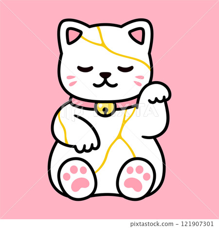 Kintsugi Maneki Neko cat 121907301