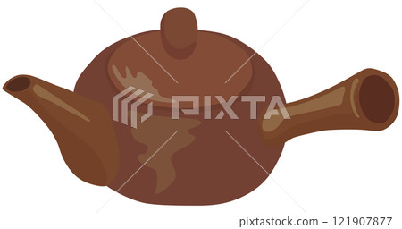 Teapot illustration Japanese tableware Vector material 121907877