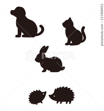 Animal silhouette illustration set 121908452