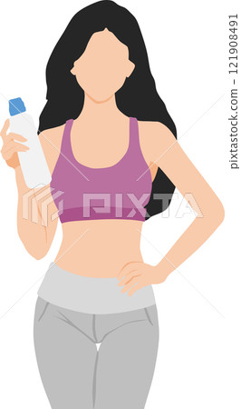 Illustration of a woman on a diet 121908491
